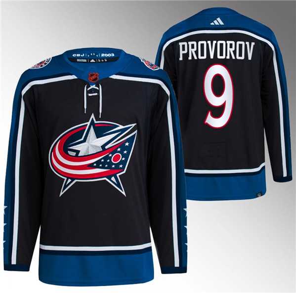Men's Columbus Blue Jackets #9 Ivan Provorov Black 2022-23 Reverse Retro Stitched Jersey,We sell and wholesale Men's Columbus Blue Jackets #9 Ivan Provorov Black 2022-23 Reverse Retro Stitched Jersey on line form chian!